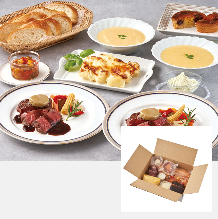 フレンチのフルコース ステーキ(牛フィレ)